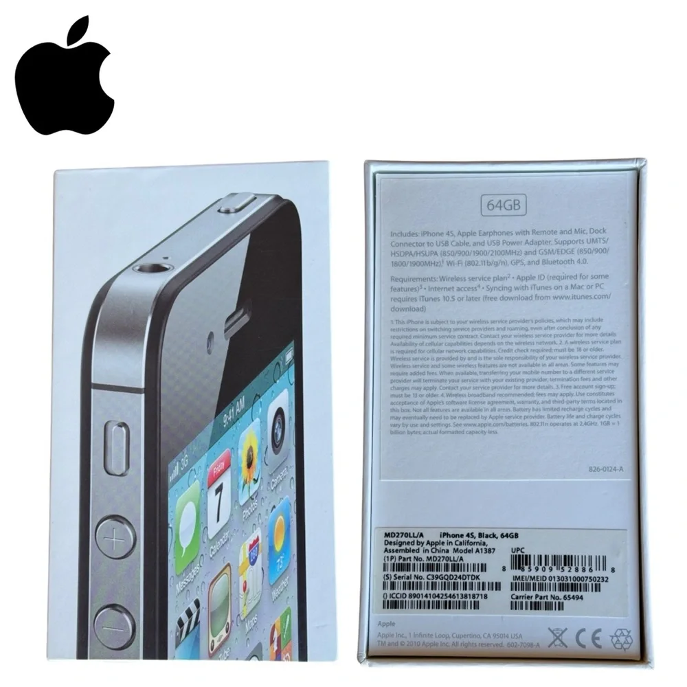 Apple iPhone 4S Black 64GB OEM EMPTY Boxes & Inserts
